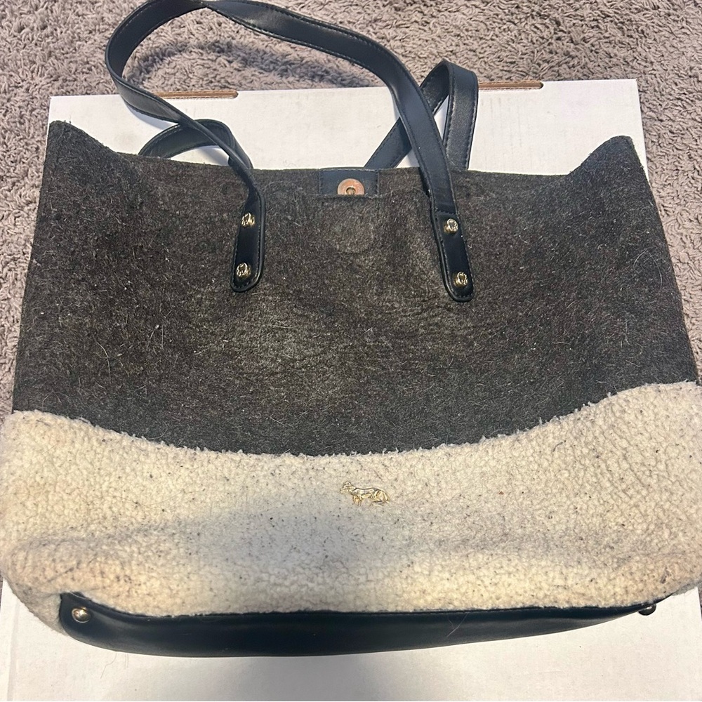 Emma Fox Stylish Black and Cream Tote Bag